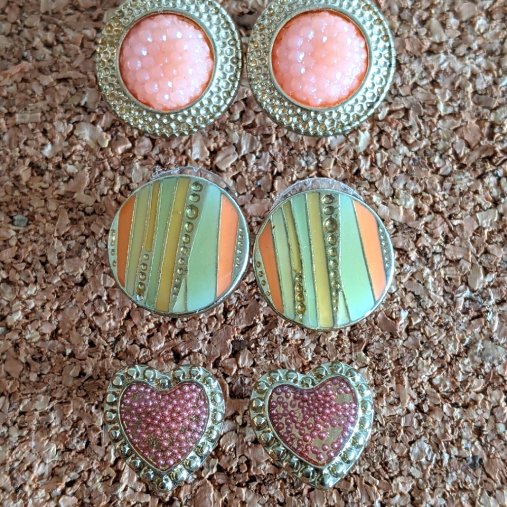 3/20$ Set Of 3 Golden Earrings NWOT